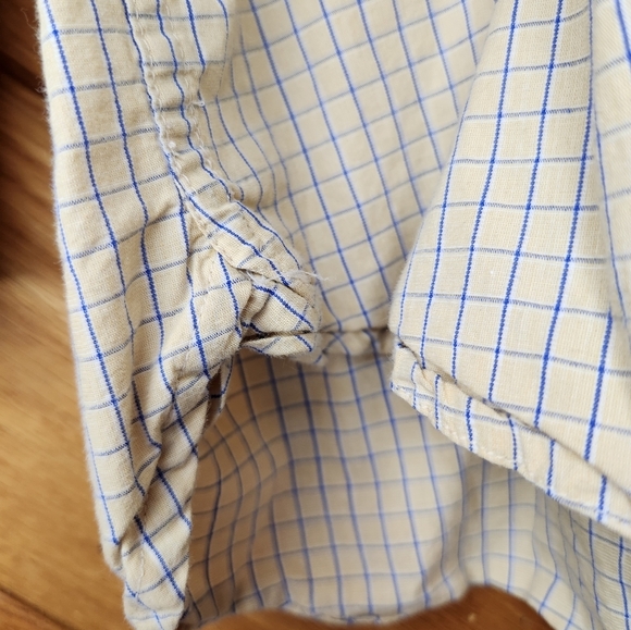 Steve & Barry's blue and yellow XXL checkered long sleeve button up shirt - Picture 5 of 11